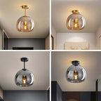 Modern Glass Semi-Flush Mount Ceiling Light for Living Room — Harbor Light Co.