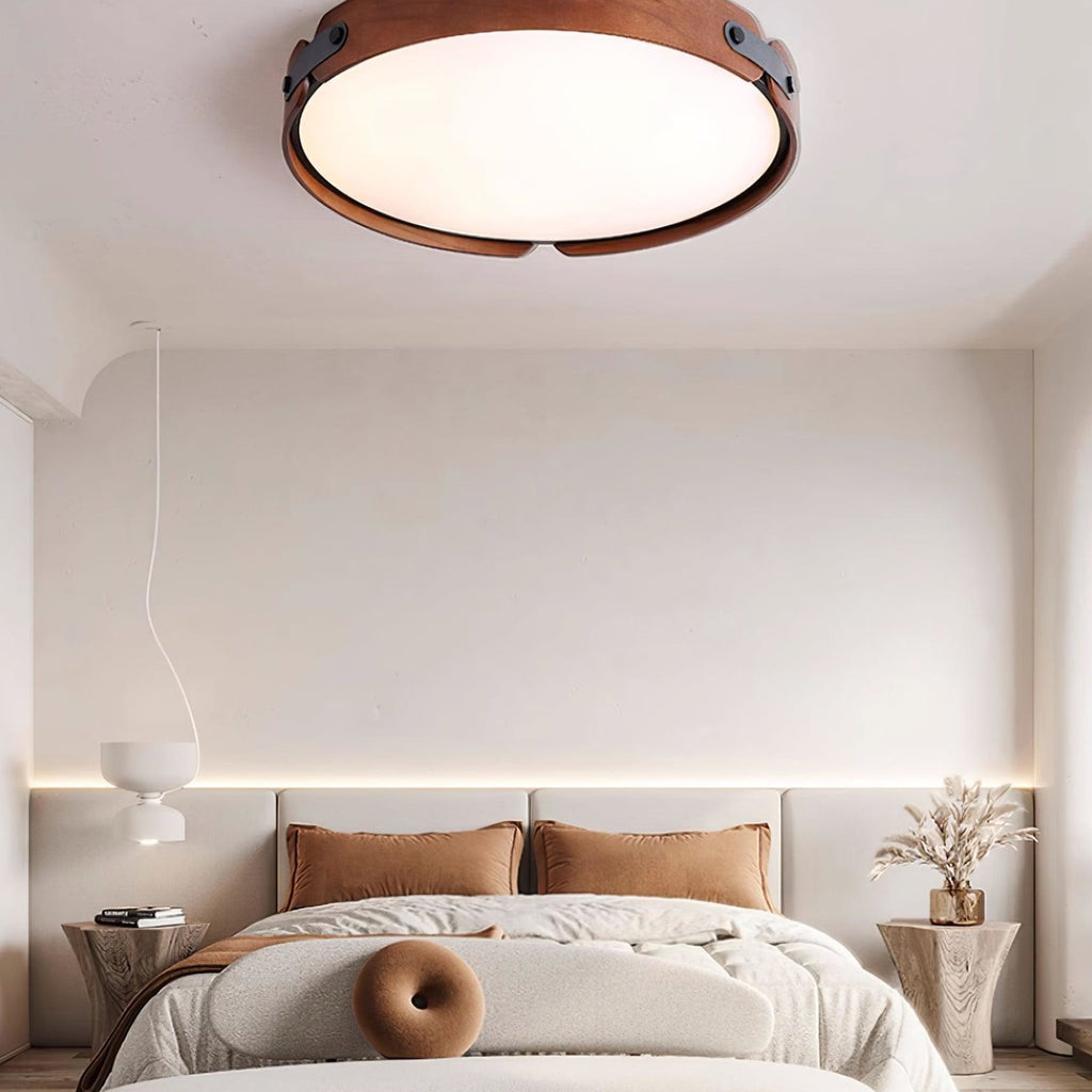Scandinavian Wood Flush Mount Ceiling Light for Living Room — Harbor Light Co.