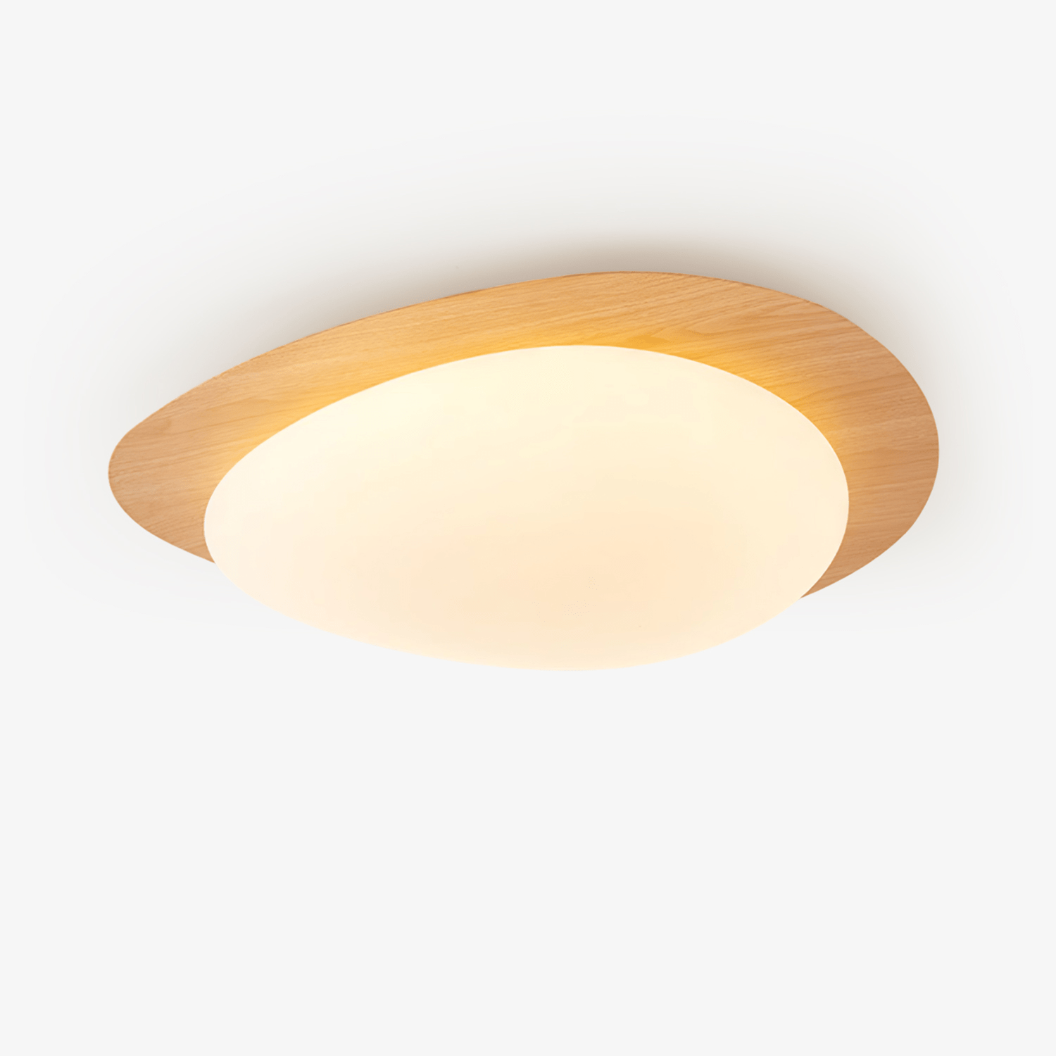 Modern Round Flush Mount Ceiling Light with Metal Rim