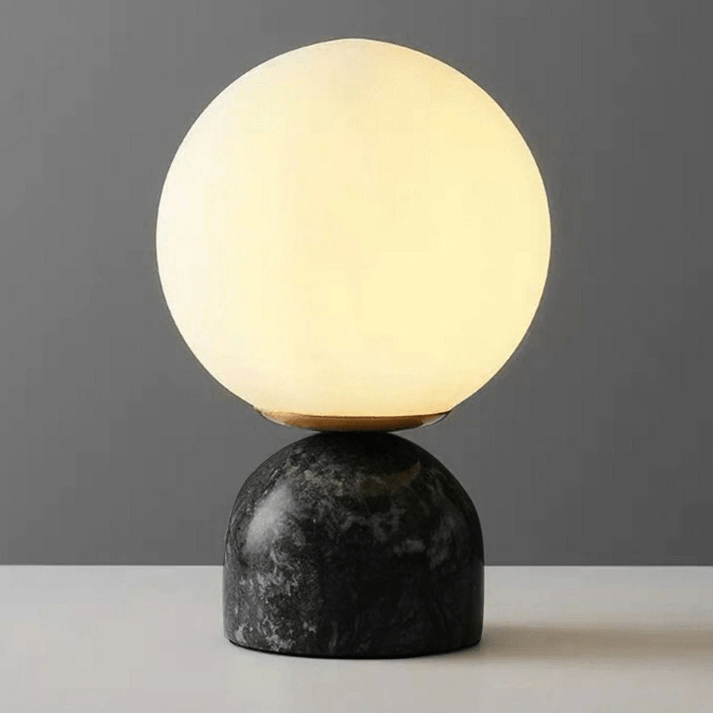 Marble Globe Table Lamp with Glass Shade