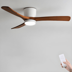 Modern Wooden Ceiling Fan with Remote Control and LED Light