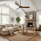 Walnut and Black Propeller Blade Ceiling Fan Light with Remote Control