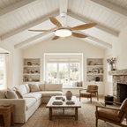 5-Blade Wooden Ceiling Fan Light with Downrod Mount