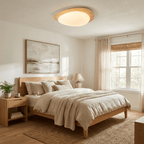 Modern Round Flush Mount Ceiling Light with Metal Rim