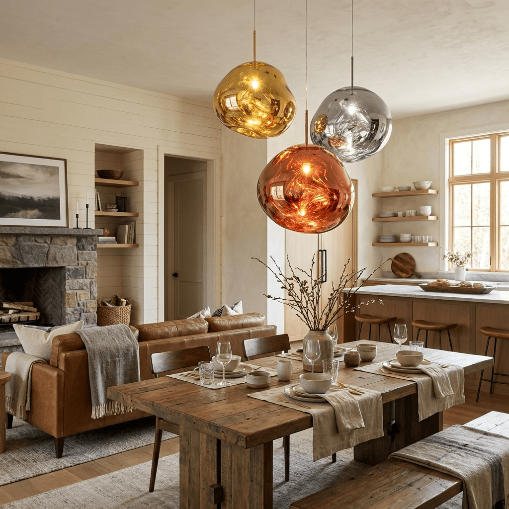 Modern Lava Crackle Glass Globe Pendant Light
