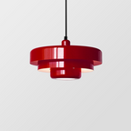 Mid-Century Metal Dining Room Pendant Light with Layered Disc Shade