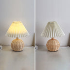 Bohemian Rattan Table Lamp With Tri-Color Dimmable Light — Harbor Light Co.