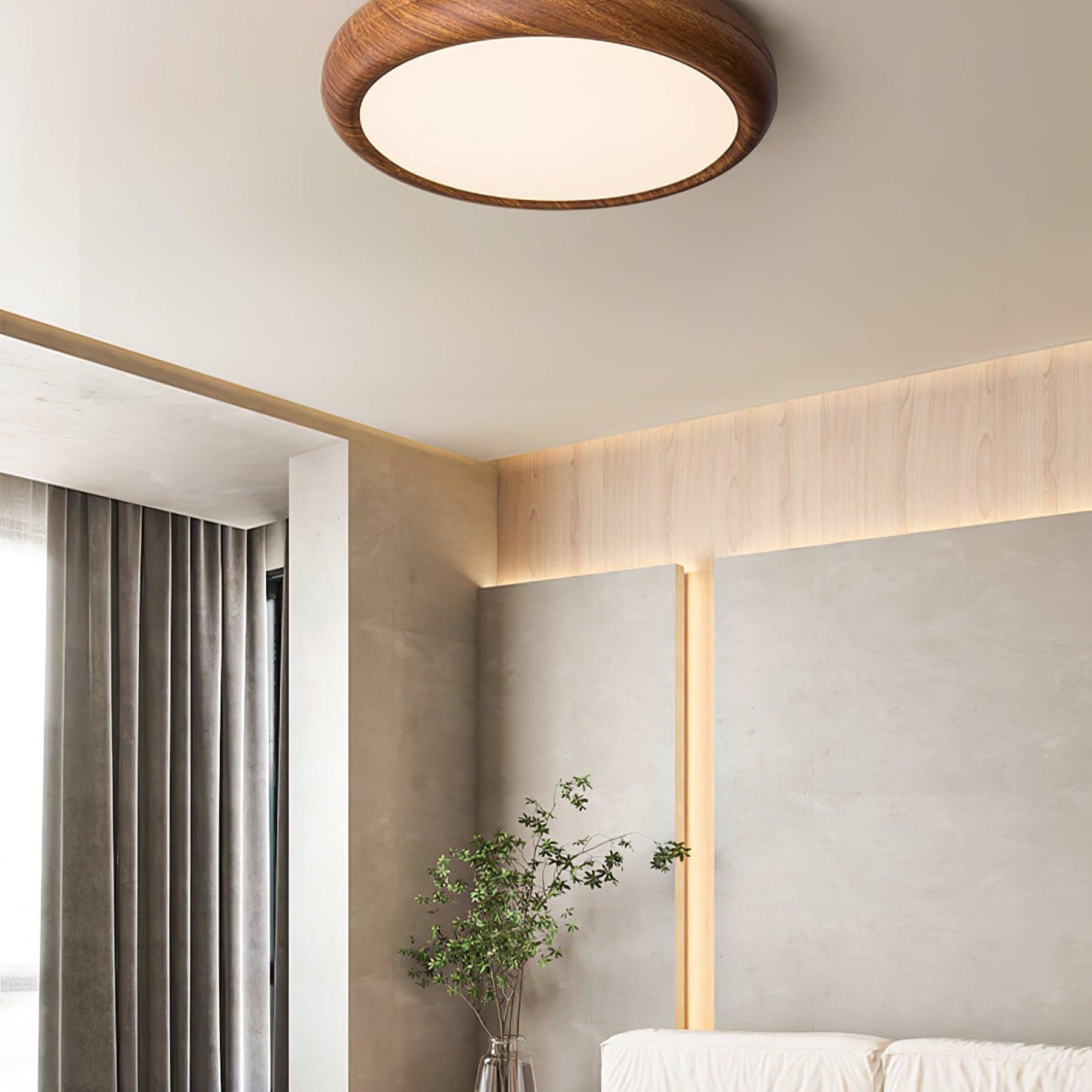 Modern Wood Flush Mount Ceiling Light for Living Room — Harbor Light Co.