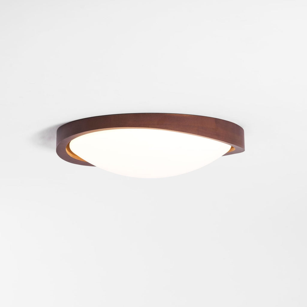 Modern Wood Flush Mount Ceiling Light With Tri-Color Glow — Harbor Light Co.