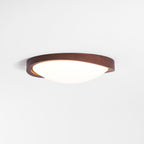 Modern Wood Flush Mount Ceiling Light With Tri-Color Glow — Harbor Light Co.
