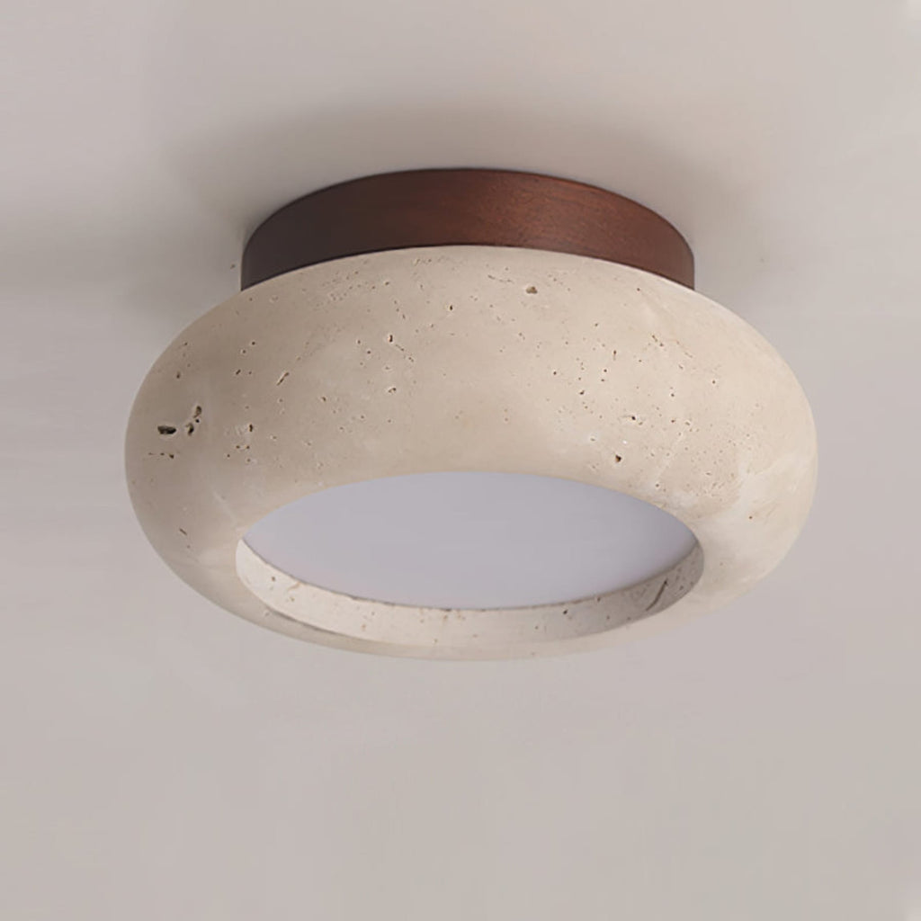 Modern Travertine Flush Mount Ceiling Light — Harbor Light Co.