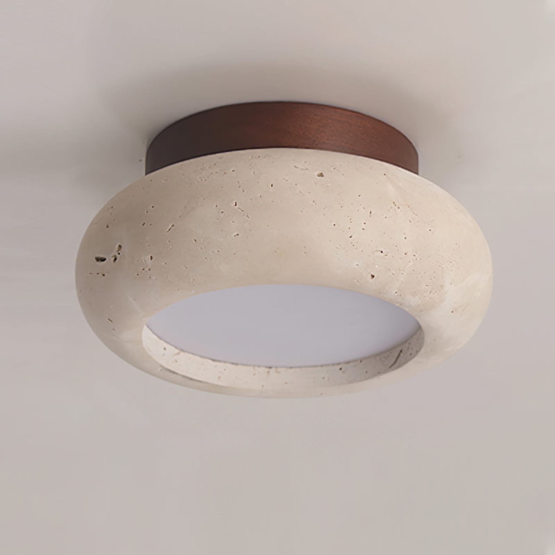 Modern Travertine Flush Mount Ceiling Light — Harbor Light Co.