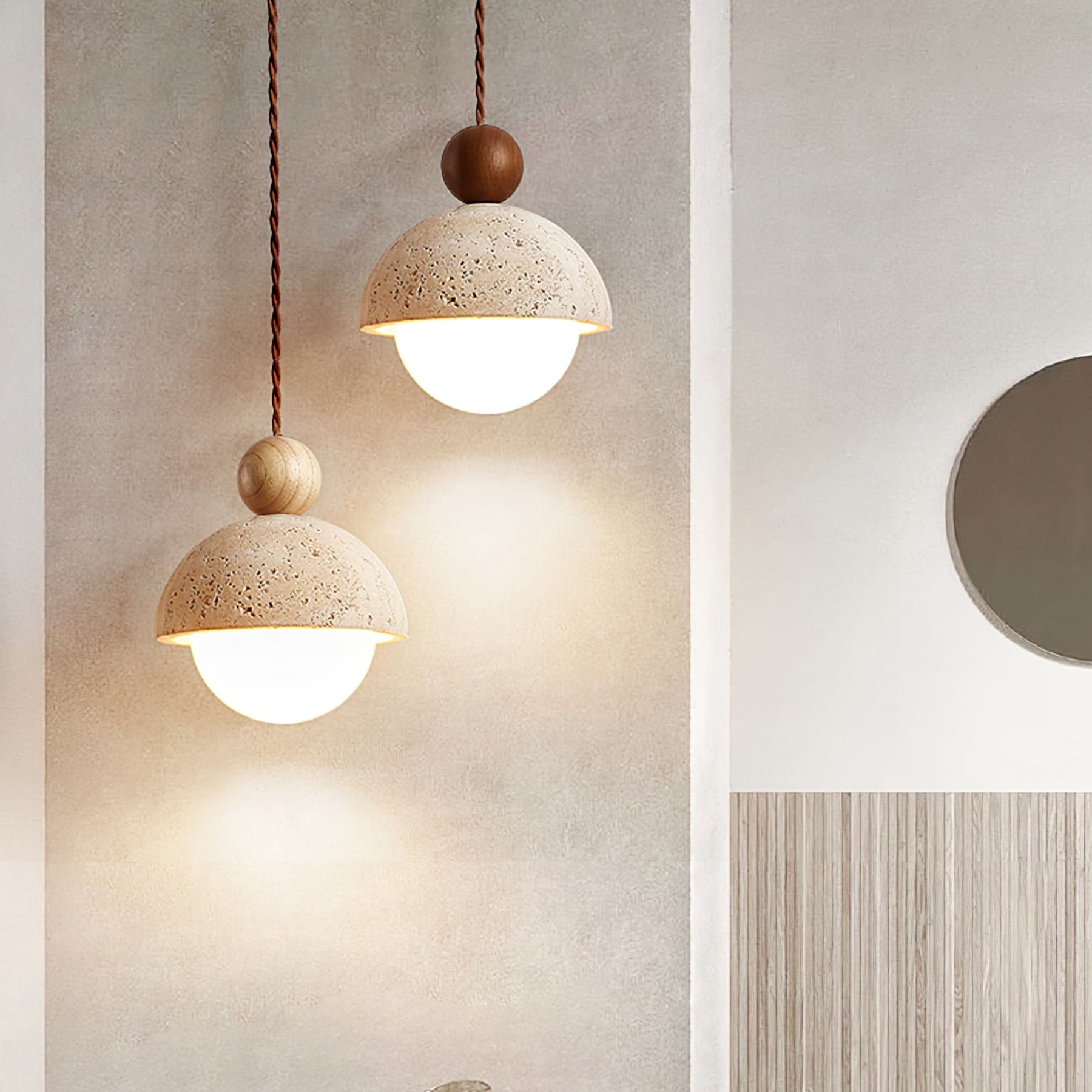 Modern Travertine Stone Pendant Light for Dining Room — Harbor Light Co.