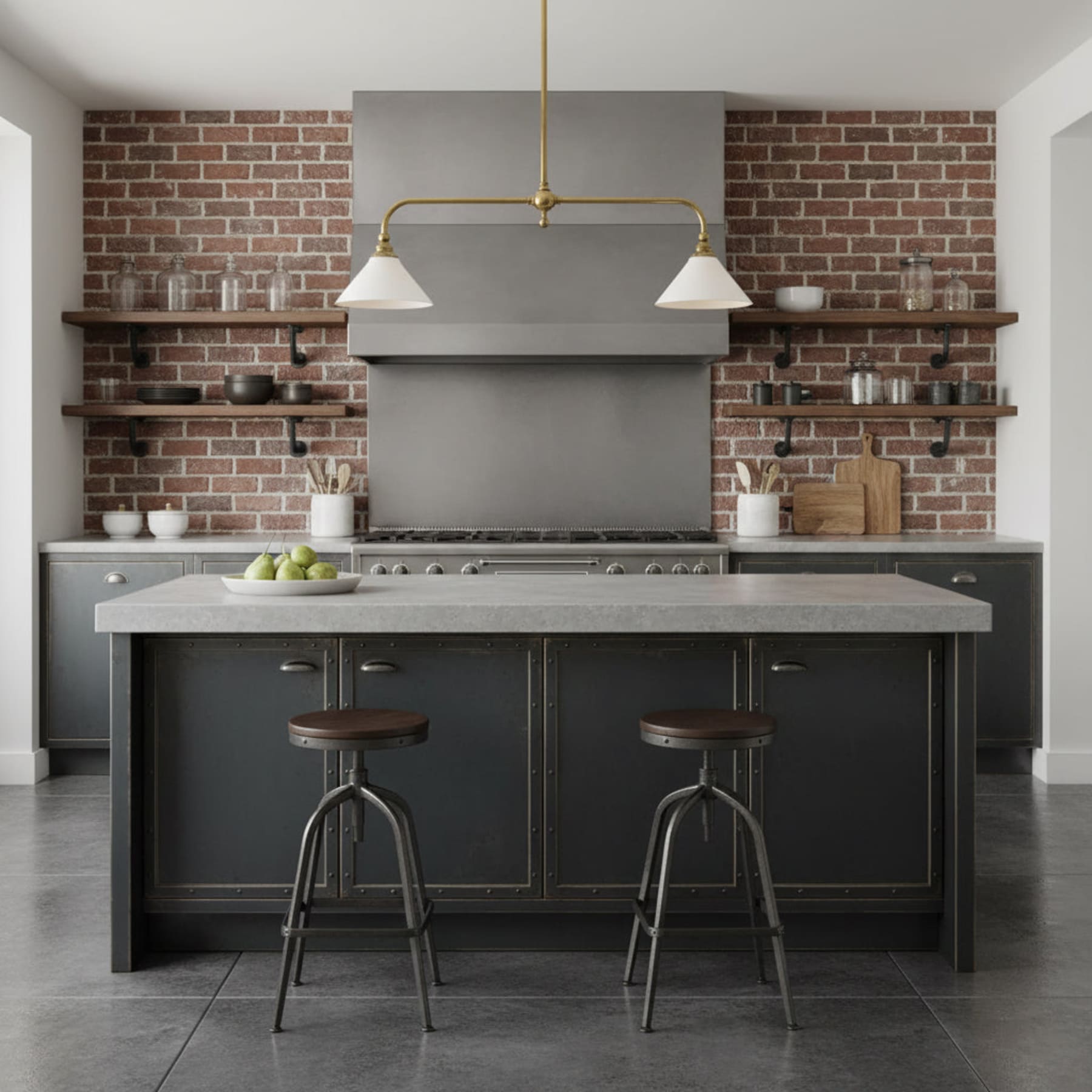 Modern Brass Pendant Light With Ceramic Shades for Dining Room — Harbor Light Co.