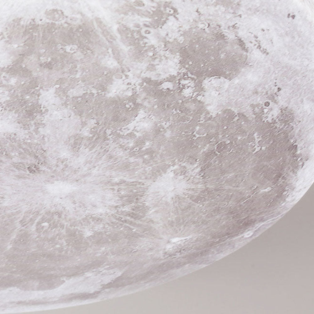 Moon Texture Flush Mount Ceiling Light with Wood Trim