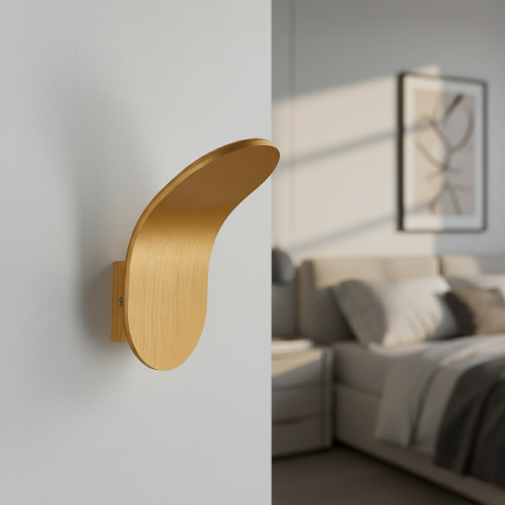 Scandinavian Metal LED Light Wall Sconce with Curved Shade