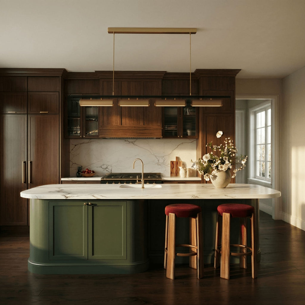 Modern Stainless Steel Linear Chandelier for Dining Room — Harbor Light Co.