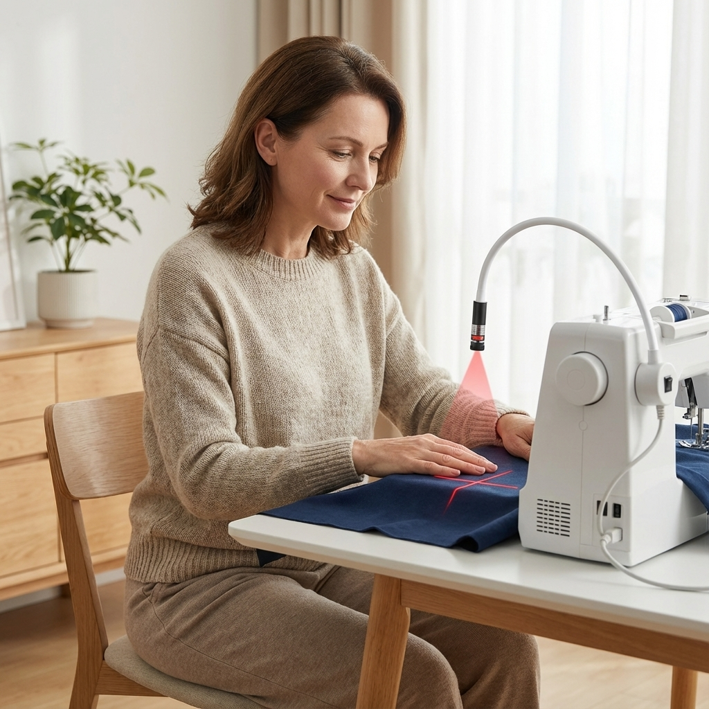 Magnetic Laser Guide Light for Sewing Machines with Flexible Arm and USB Power