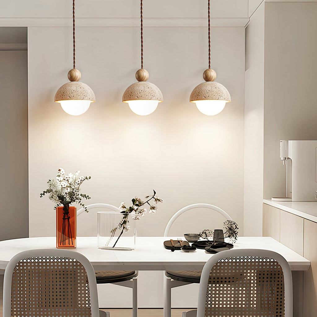 Modern Travertine Stone Pendant Light for Dining Room — Harbor Light Co.