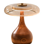 Modern Ash Wood and Brass Table Lamp for Living Room — Harbor Light Co.