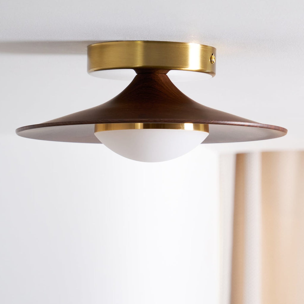 Modern Wood Semi-Flush Mount Ceiling Light for Living Room — Harbor Light Co.