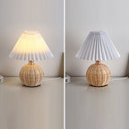 Bohemian Rattan Table Lamp With Tri-Color Dimmable Light — Harbor Light Co.