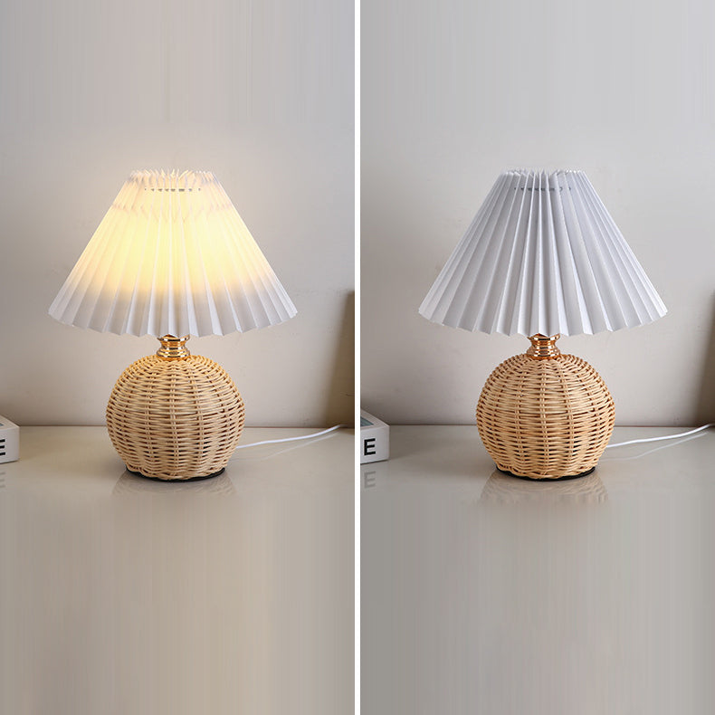 Bohemian Rattan Table Lamp With Tri-Color Dimmable Light — Harbor Light Co.