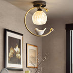 Modern Brass Semi-Flush Ceiling Light for Living Room — Harbor Light Co.