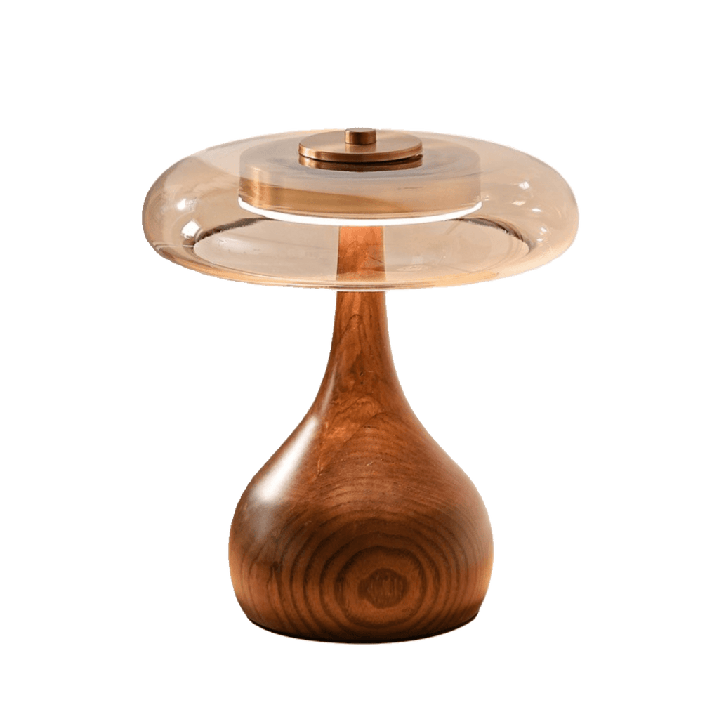 Modern Ash Wood and Brass Table Lamp for Living Room — Harbor Light Co.