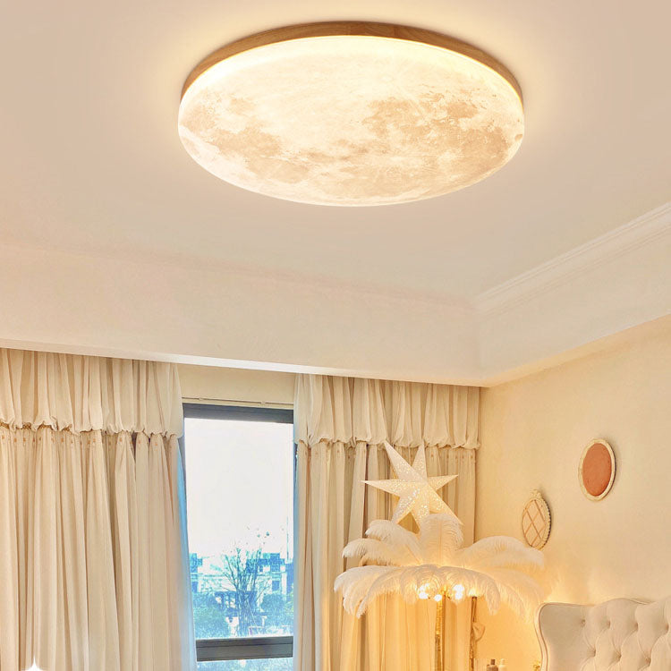 Modern Wood Flush Mount Ceiling Light With LED Bulbs For Bedroom — Harbor Light Co.