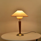 Retro Wood Table Lamp With Fabric Shade for Living Room — Harbor Light Co.