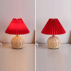 Bohemian Rattan Table Lamp With Tri-Color Dimmable Light — Harbor Light Co.