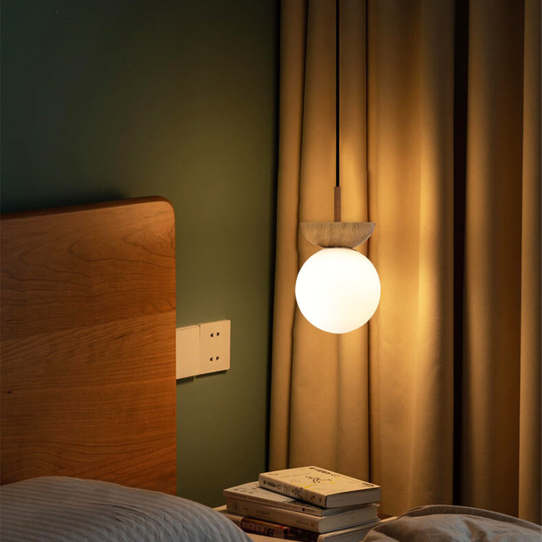 Modern Wood Semi-Flush Pendant Light With Warm LED Glow — Harbor Light Co.