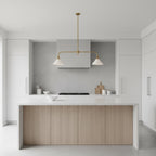 Modern Brass Pendant Light With Ceramic Shades for Dining Room — Harbor Light Co.
