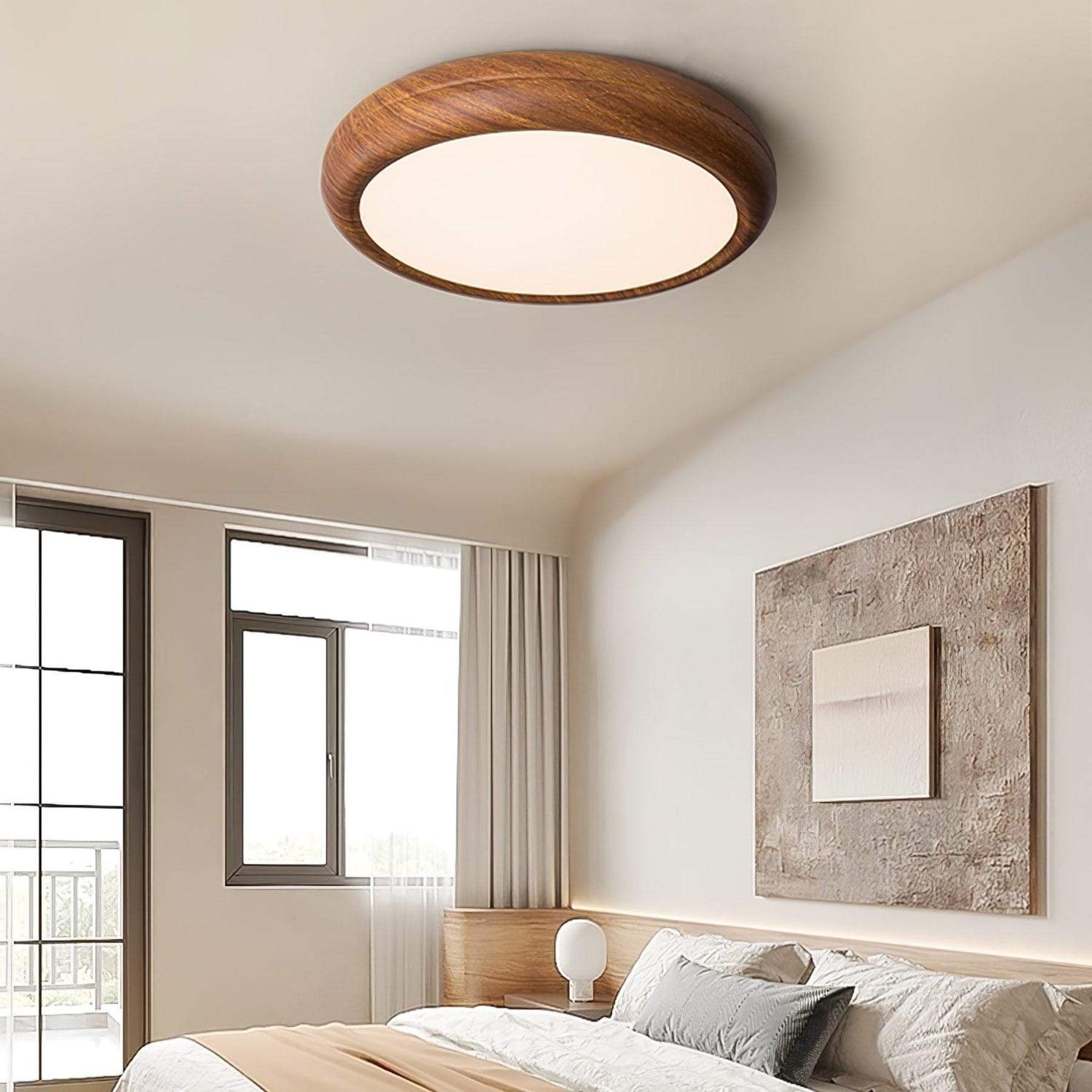 Modern Wood Flush Mount Ceiling Light for Living Room — Harbor Light Co.