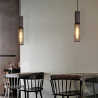 Industrial Wrought Iron Concrete Pendant Light With Warm LED Glow — Harbor Light Co.
