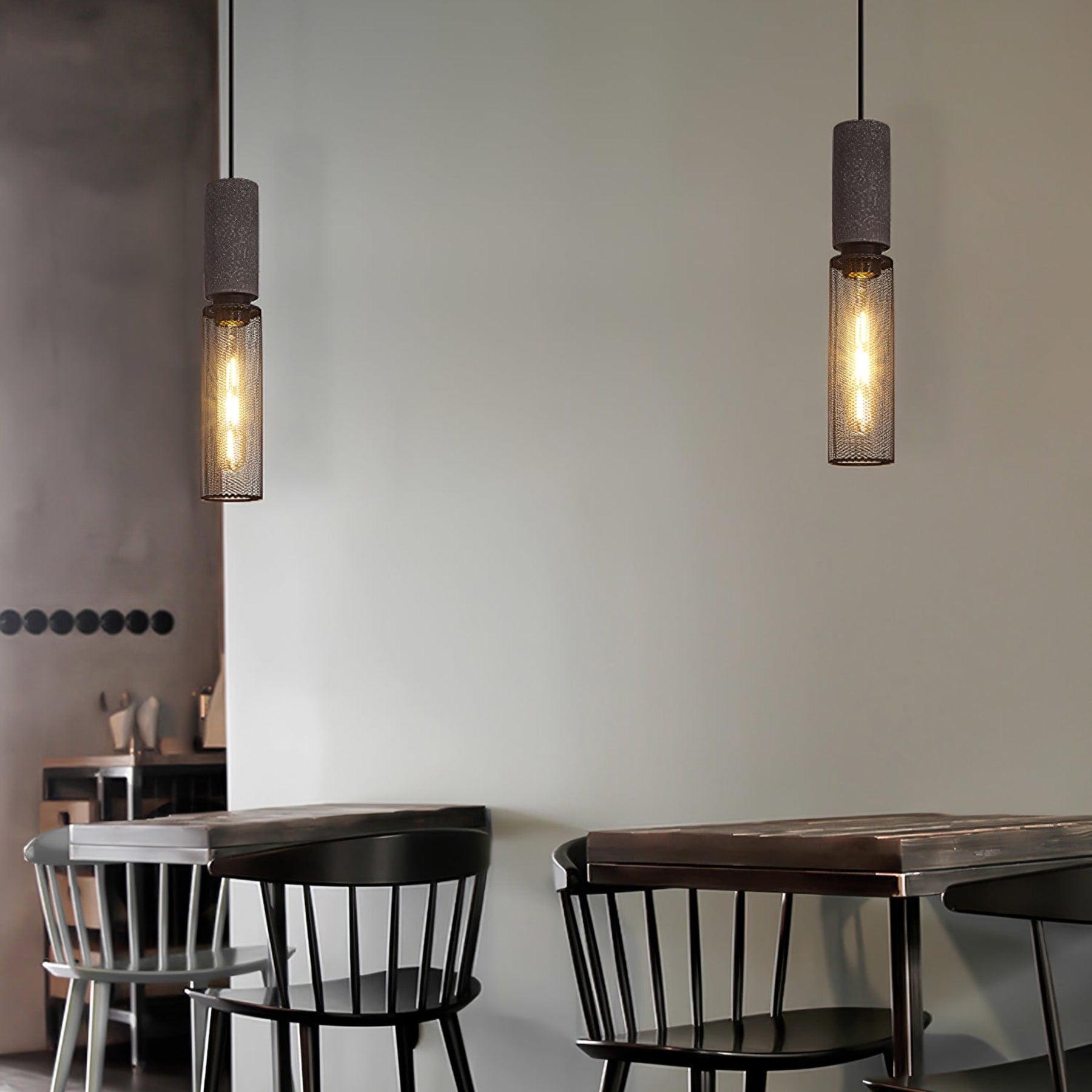 Industrial Wrought Iron Concrete Pendant Light With Warm LED Glow — Harbor Light Co.