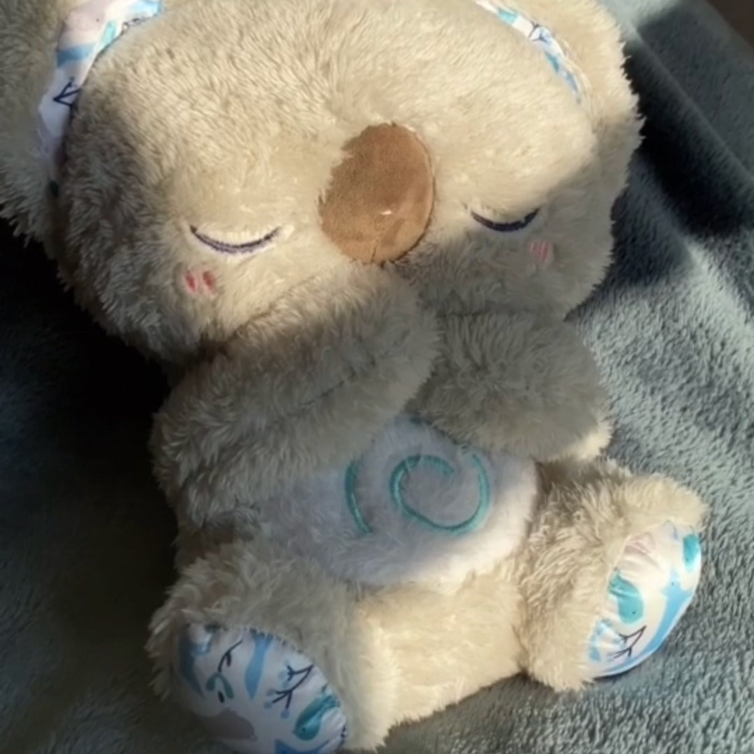 Breathing Koala Plush Sleep Soother for Babies and Kids with Calming Vibration Heartbeat Sounds and Night Light