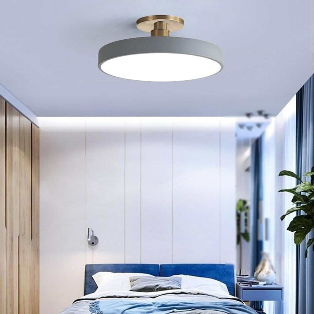 Modern Circular Semi Flush Mount LED Ceiling Light