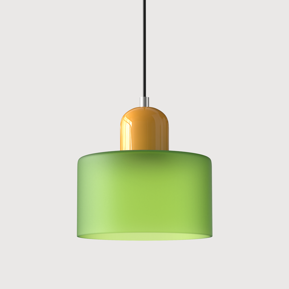 Bauhaus Glass Pendant Light with E27 Socket and Adjustable Cord