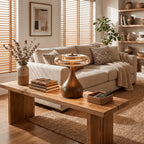 Modern Ash Wood and Brass Table Lamp for Living Room — Harbor Light Co.