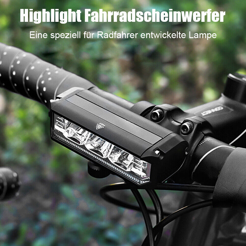 Rechargeable LED Bike Headlight Super Bright Wide Angle Bicycle Front Light with Battery Indicator USB Charging and Waterproof Housing