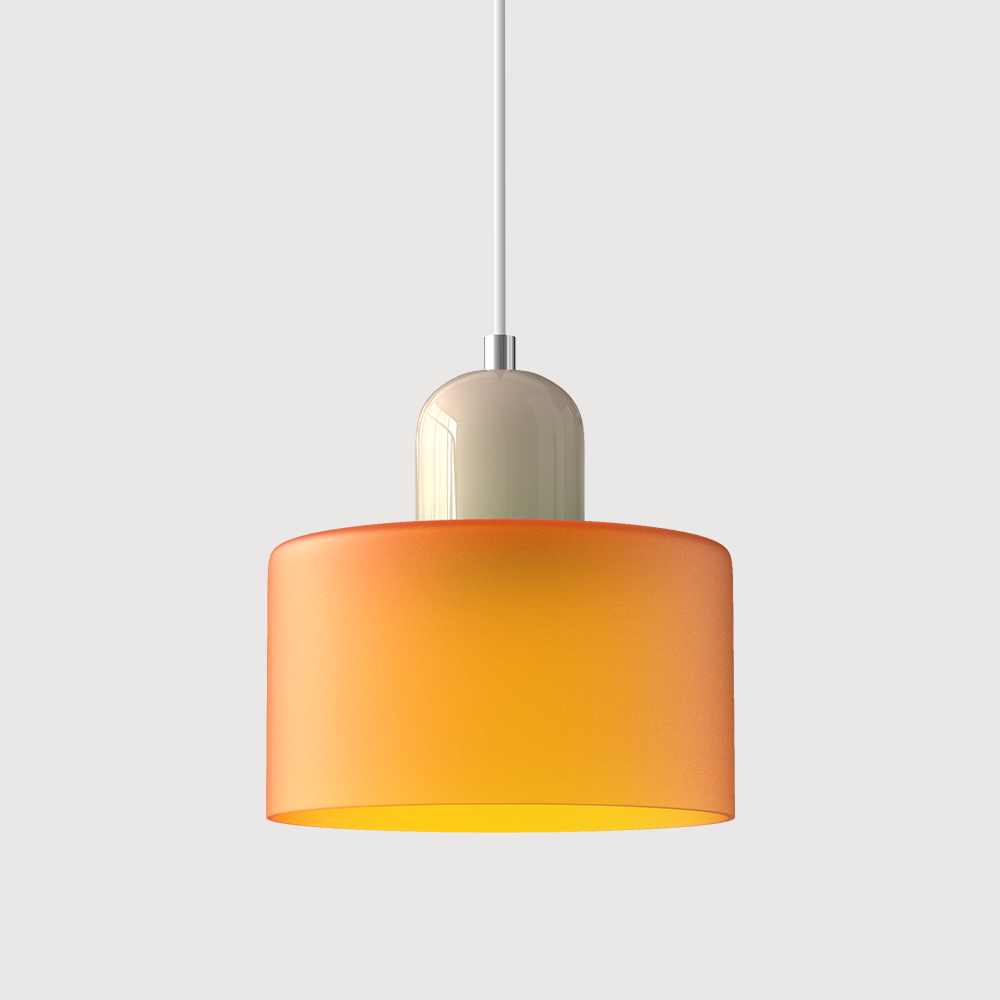 Bauhaus Glass Pendant Light with E27 Socket and Adjustable Cord
