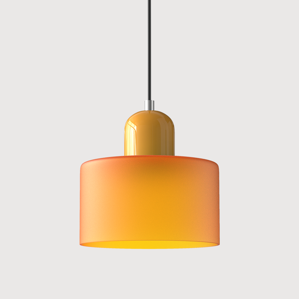 Bauhaus Glass Pendant Light with E27 Socket and Adjustable Cord