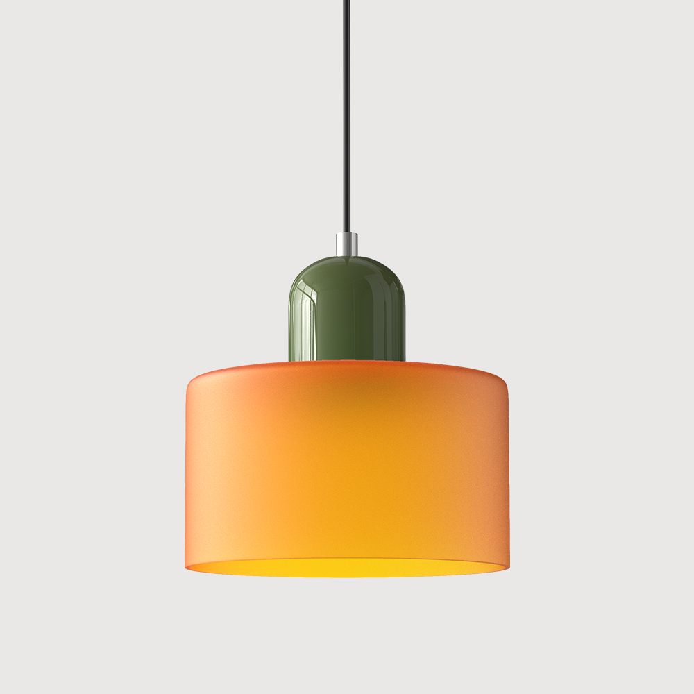 Bauhaus Glass Pendant Light with E27 Socket and Adjustable Cord