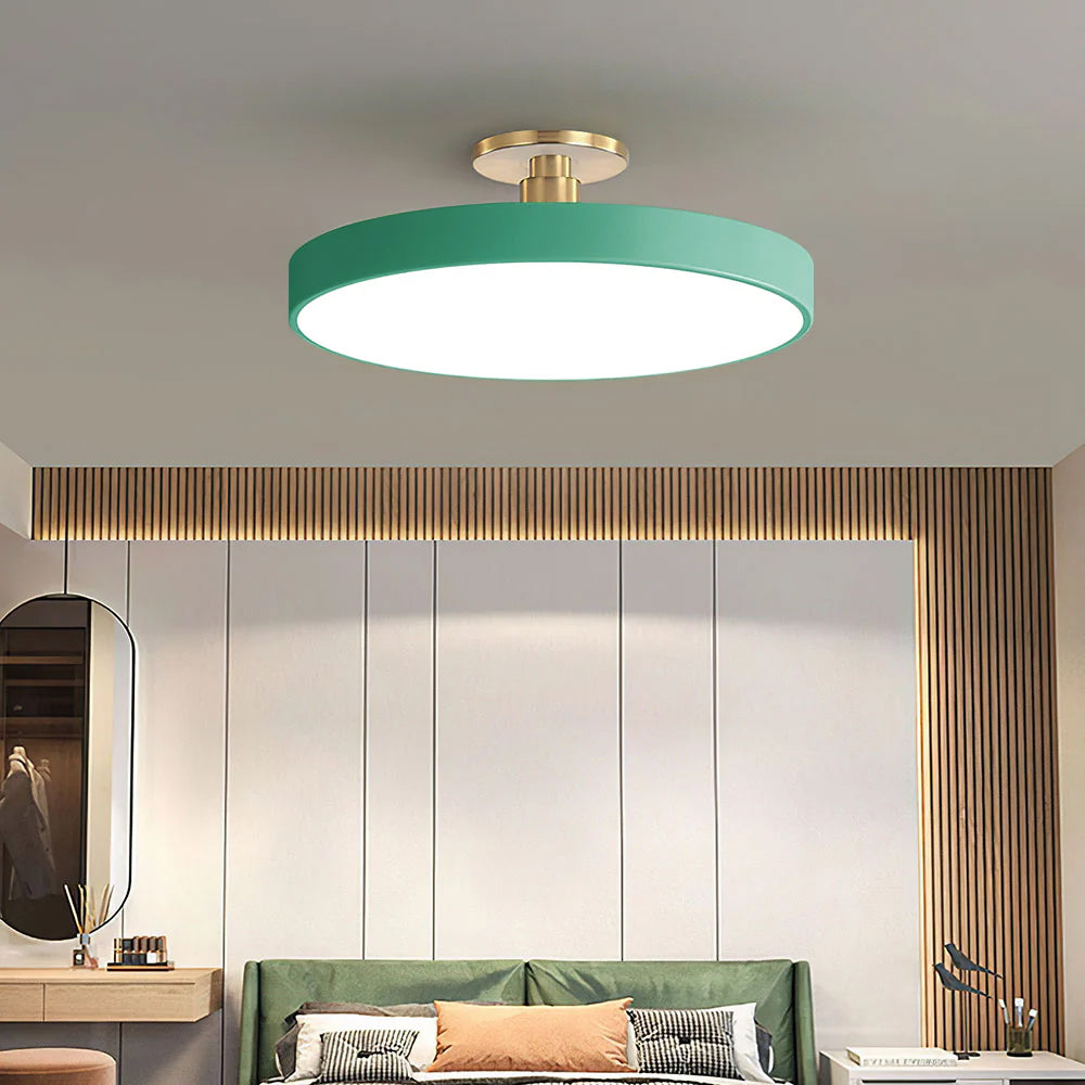 Modern Circular Semi Flush Mount LED Ceiling Light