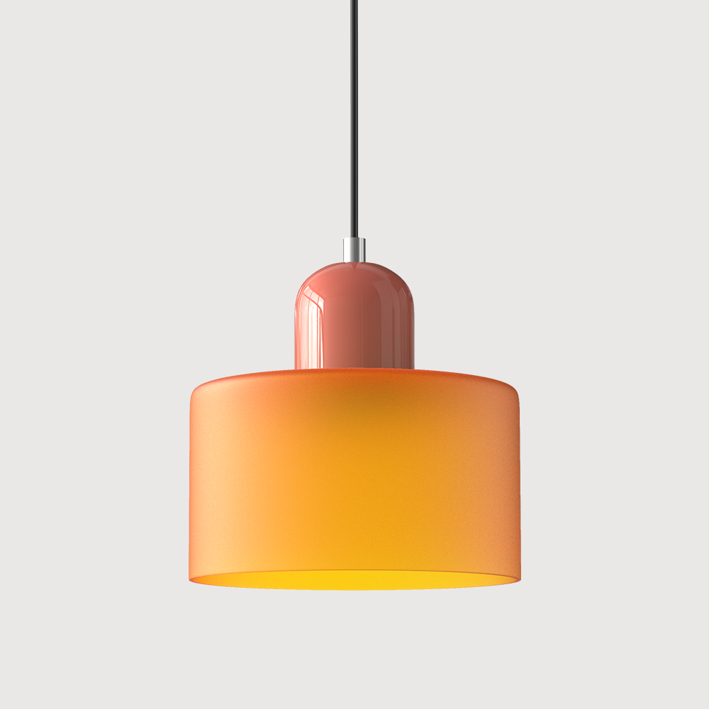 Bauhaus Glass Pendant Light with E27 Socket and Adjustable Cord