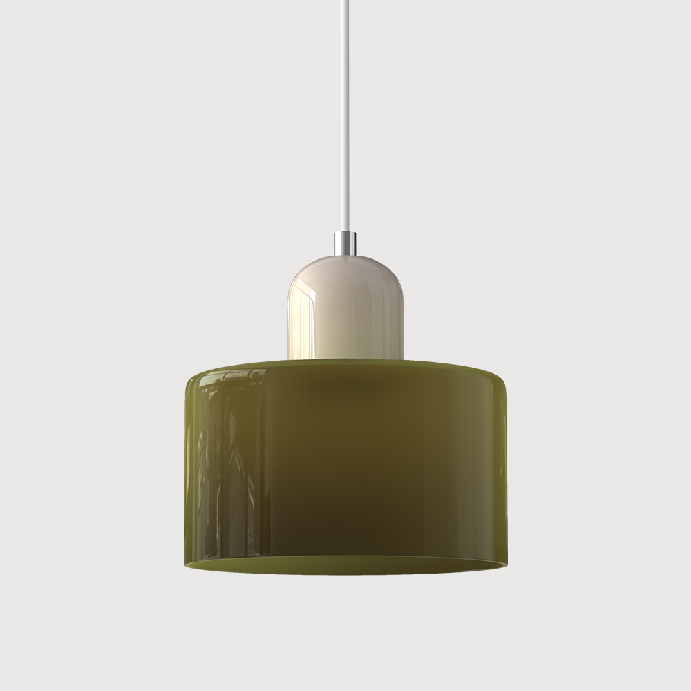 Bauhaus Glass Pendant Light with E27 Socket and Adjustable Cord