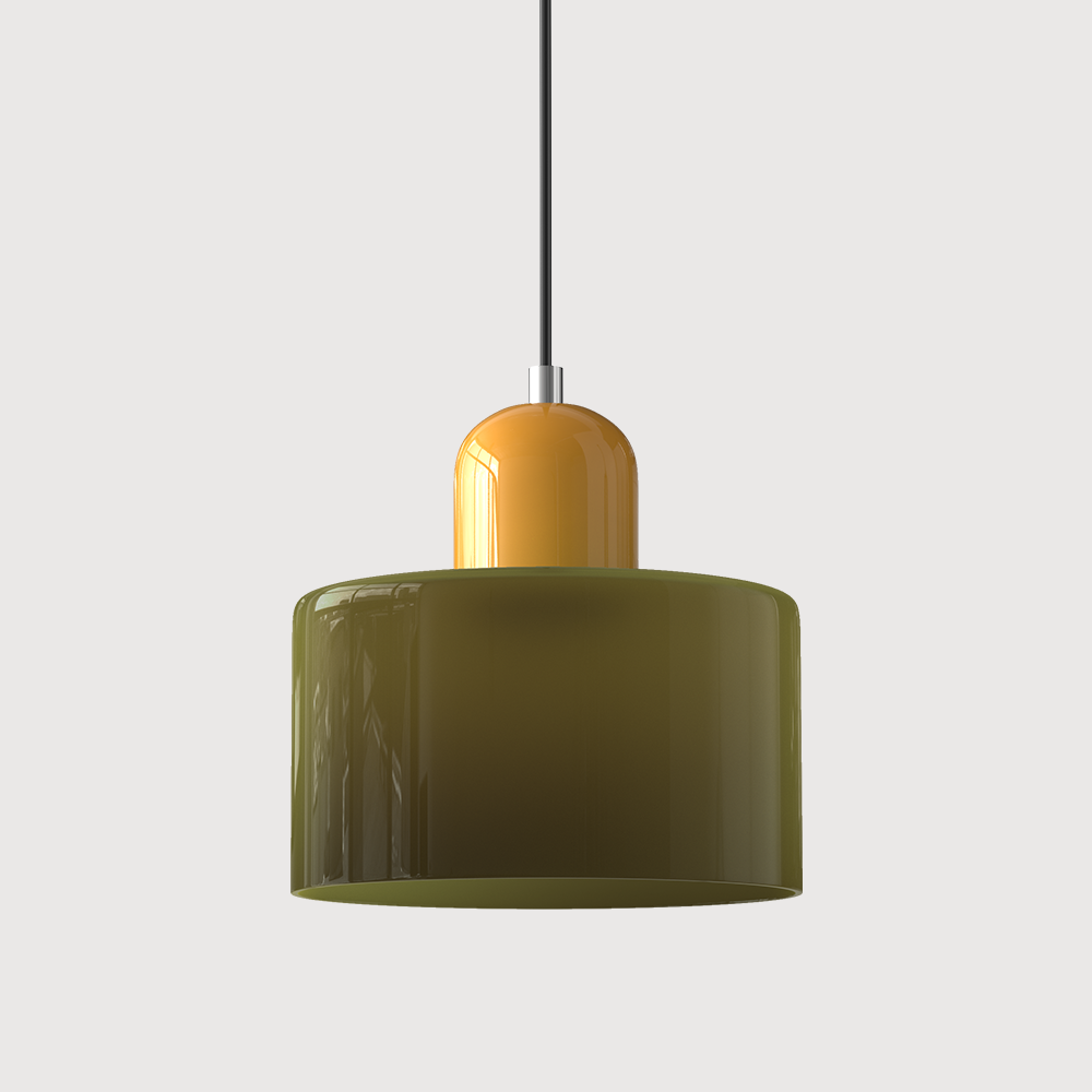 Bauhaus Glass Pendant Light with E27 Socket and Adjustable Cord