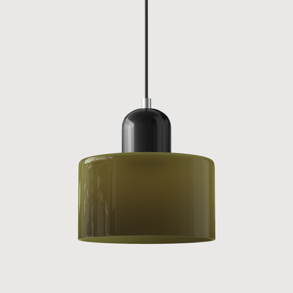 Bauhaus Glass Pendant Light with E27 Socket and Adjustable Cord